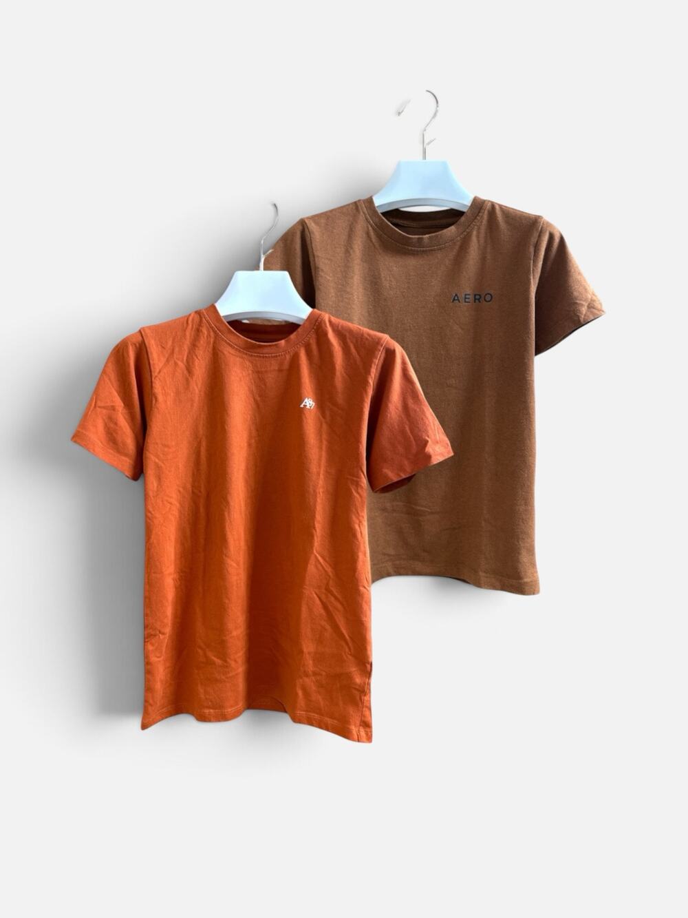 Aeropostale Graphic T-Shirts Set of 2, Boy’s Size 10-12, Rust Brown